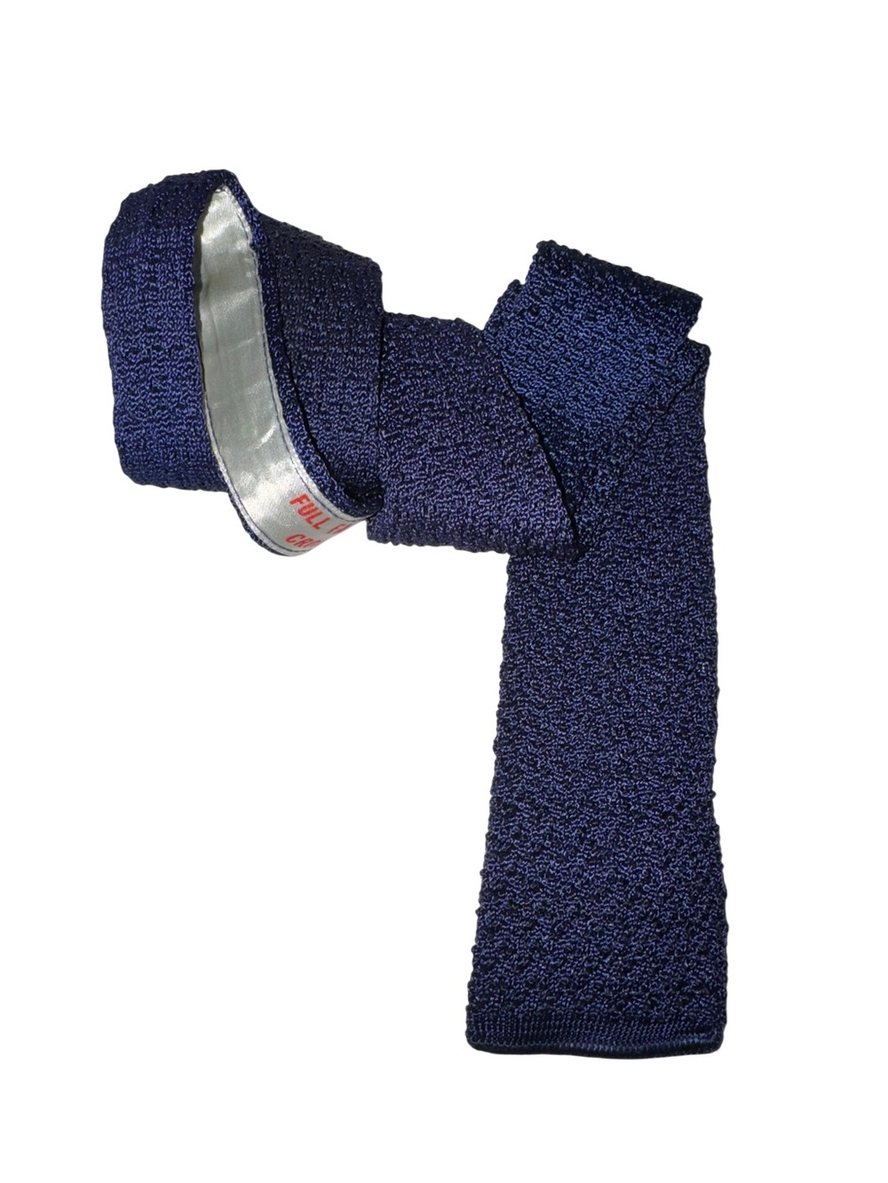 Vintage‎ 60s 70s Streetwear Jacquard Crochet Knit Square Neck Tie Blue USA